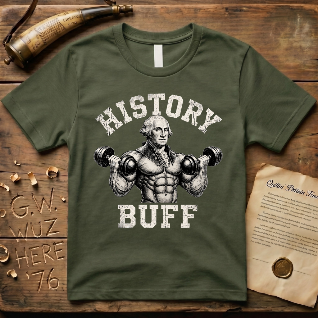 History Buff George Washington Huge Dark Design T-Shirt