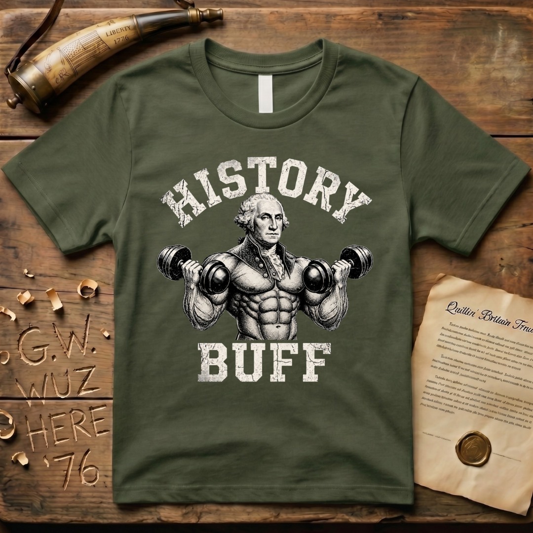 History Buff George Washington Huge Dark Design T-Shirt