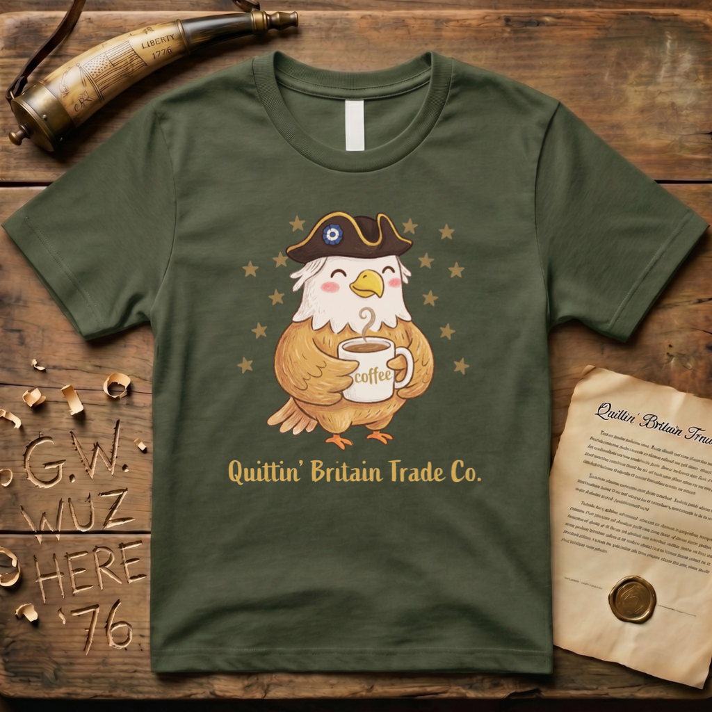 Cute American Eagle Patriot Drinking Coffee Not Tea T-Shirt