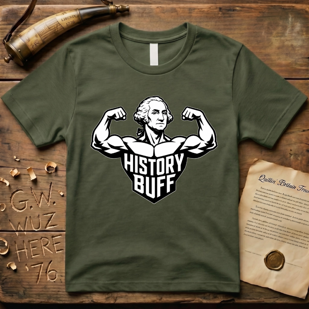History Buff Flexing George Washington Minimalist T-Shirt