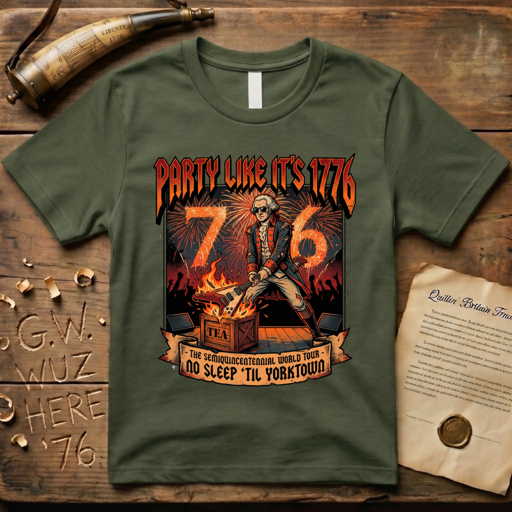 Party Like It's 1776 - The Semiquincentennial World - No Sleep 'Til Yorktown T-Shirt