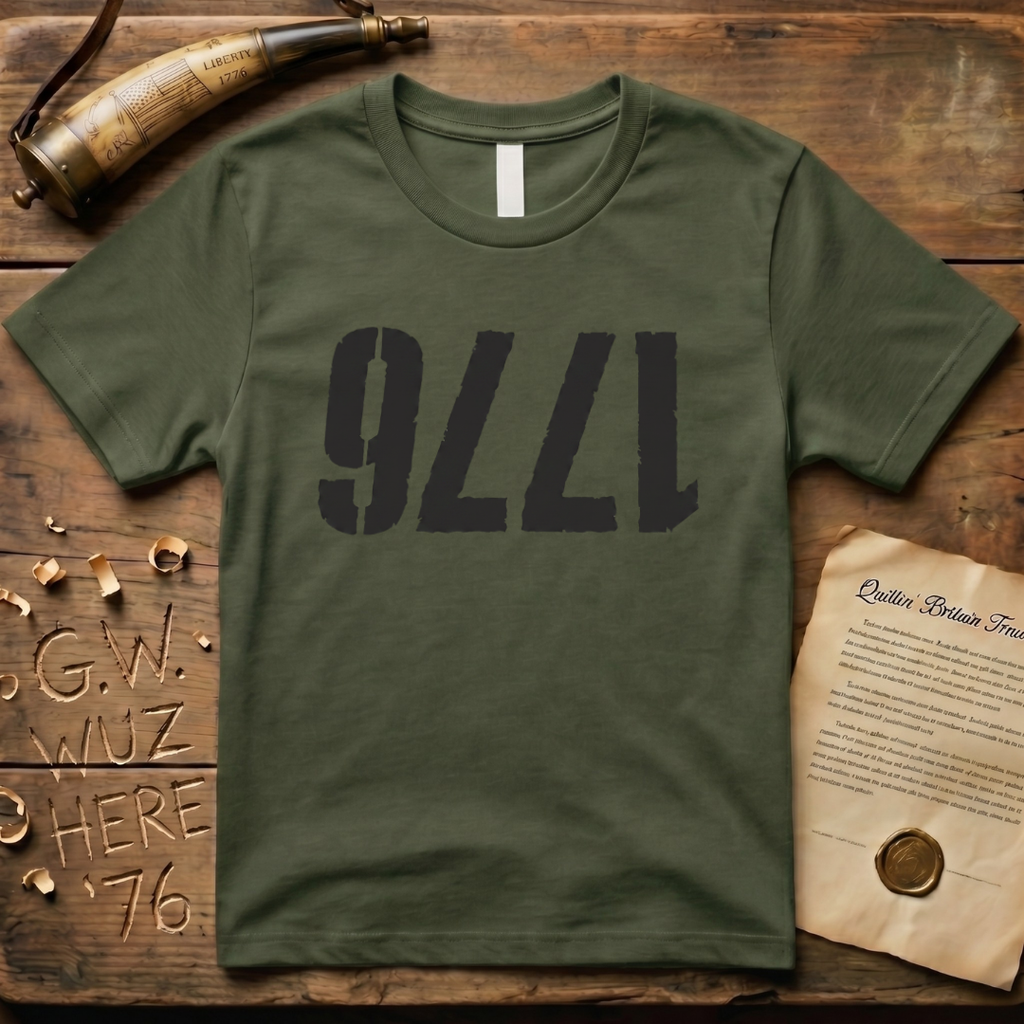 Upside Down 1776 Grunge-Style Light T-Shirt