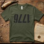 Upside Down 1776 Grunge-Style Light T-Shirt