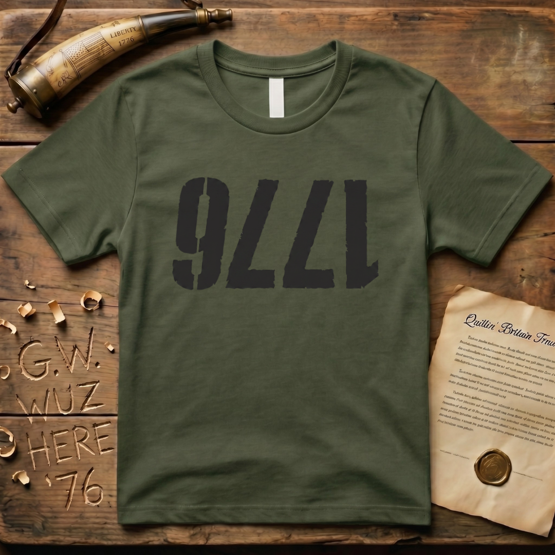 Upside Down 1776 Grunge-Style Light T-Shirt