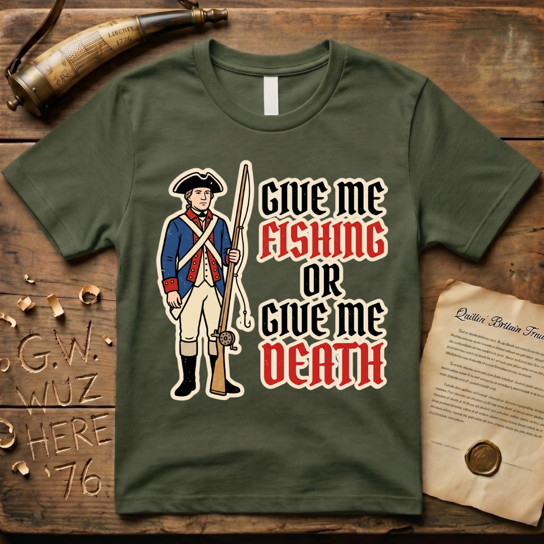Give Me Fishing or Give Me Death Dark Soldier T-Shirt