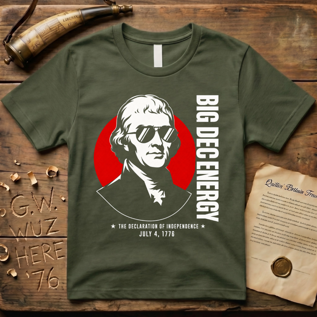Thomas Jefferson Big DEC Energy 1776 Declaration of Independence Dark T-Shirt