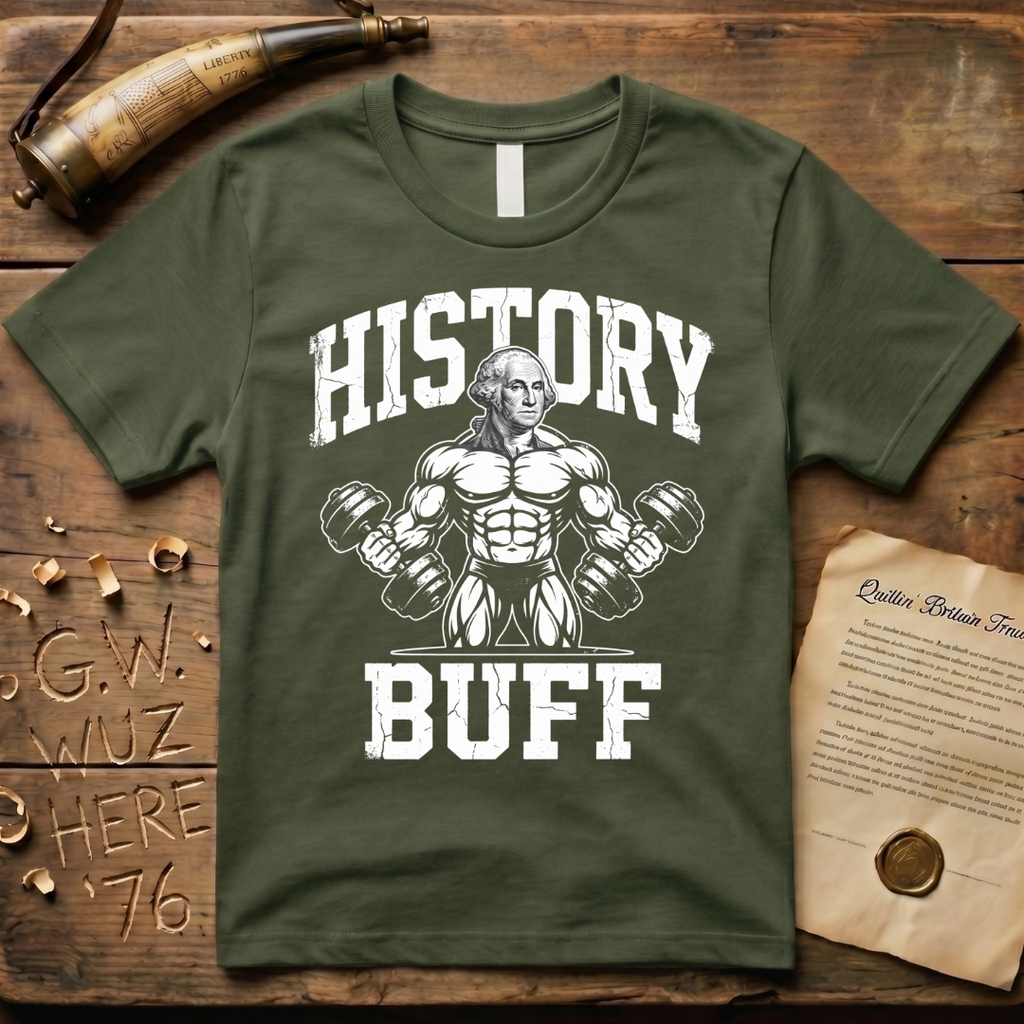 History Buff George Washington Gym Dark Design T-Shirt