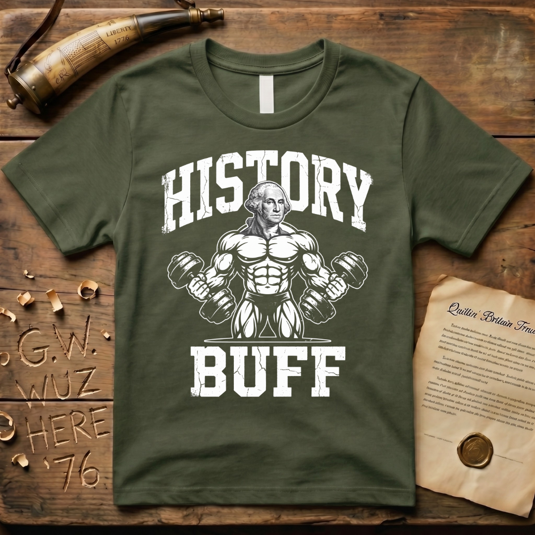 History Buff George Washington Gym Dark Design T-Shirt