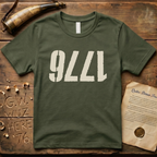 Upside Down 1776 Grunge-Style Dark T-Shirt
