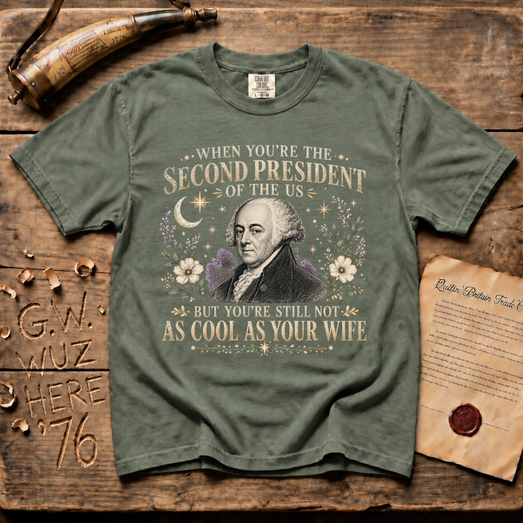 John Adams Not As Cool As His Wife - Comfort Colors® Dark T-Shirt