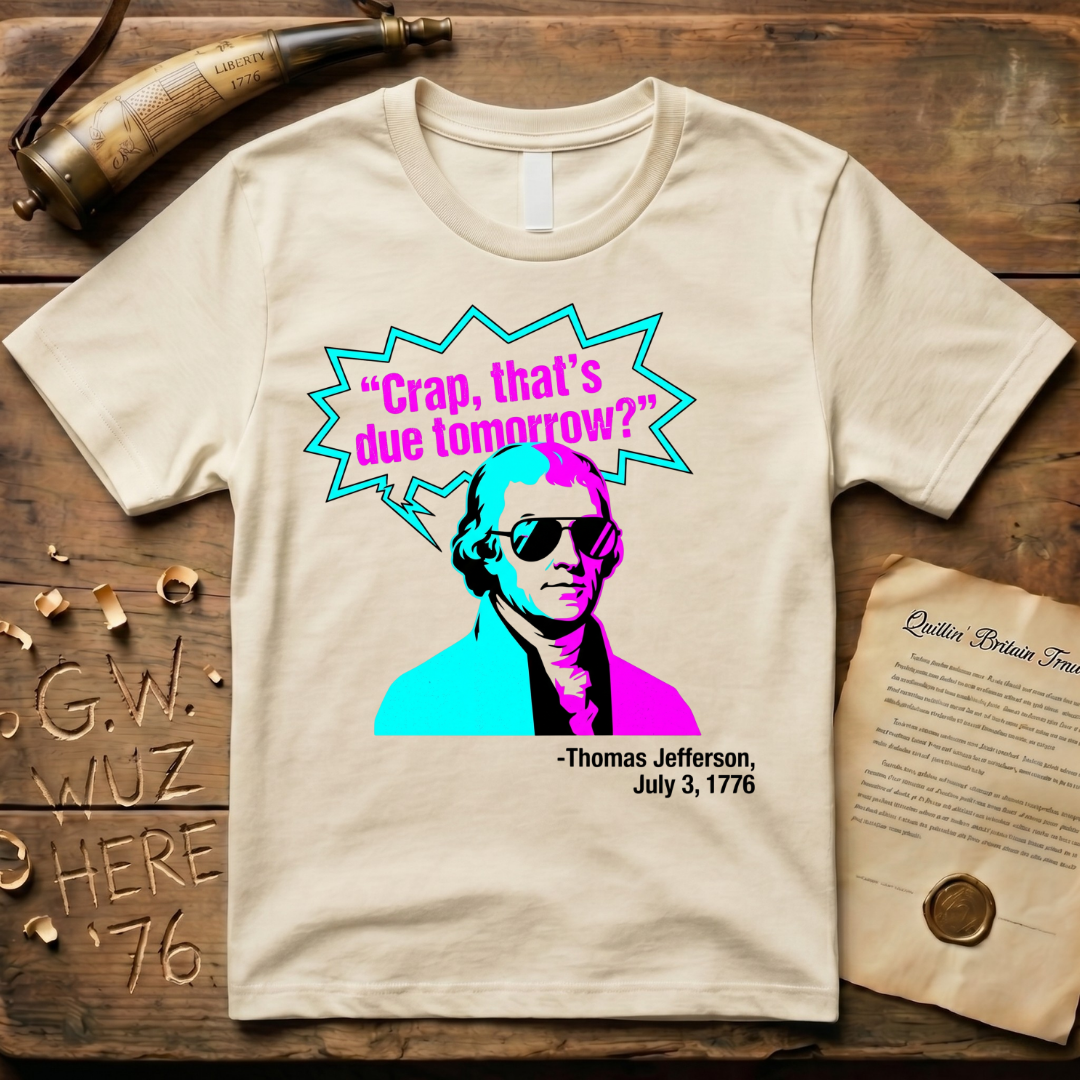 "Crap That's Due Tomorrow?" Thomas Jefferson 80' Style T-Shirt