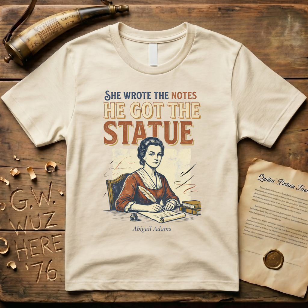 She Wrote the Notes, He Got the Statue - Abigail Adams T-Shirt