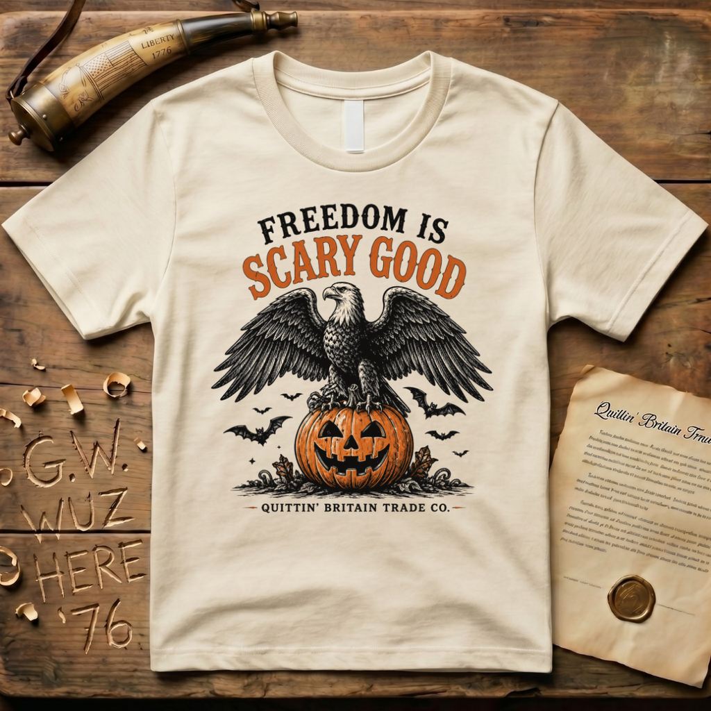 Freedom is Scary Good American Eagle Pumpkin Halloween T-Shirt