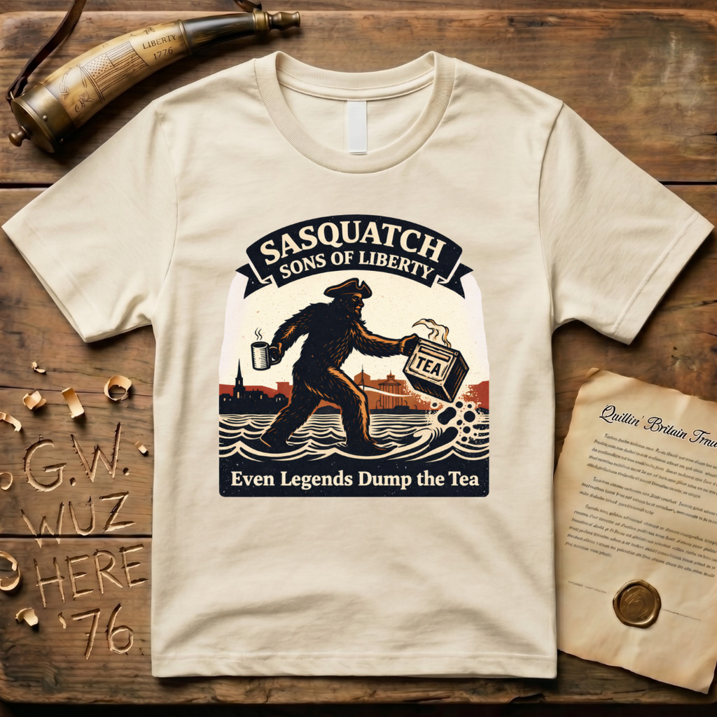 Sasquatch Sons of Liberty, Even Legends Dump the Tea T-Shirt