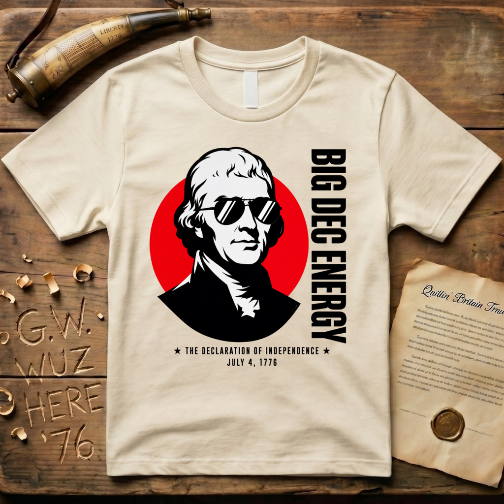 Thomas Jefferson Big DEC Energy 1776 Declaration of Independence Light T-Shirt