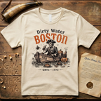 Boston Harbor Skeleton "Dirty Water" Tea Party 1773 Light T-Shirt