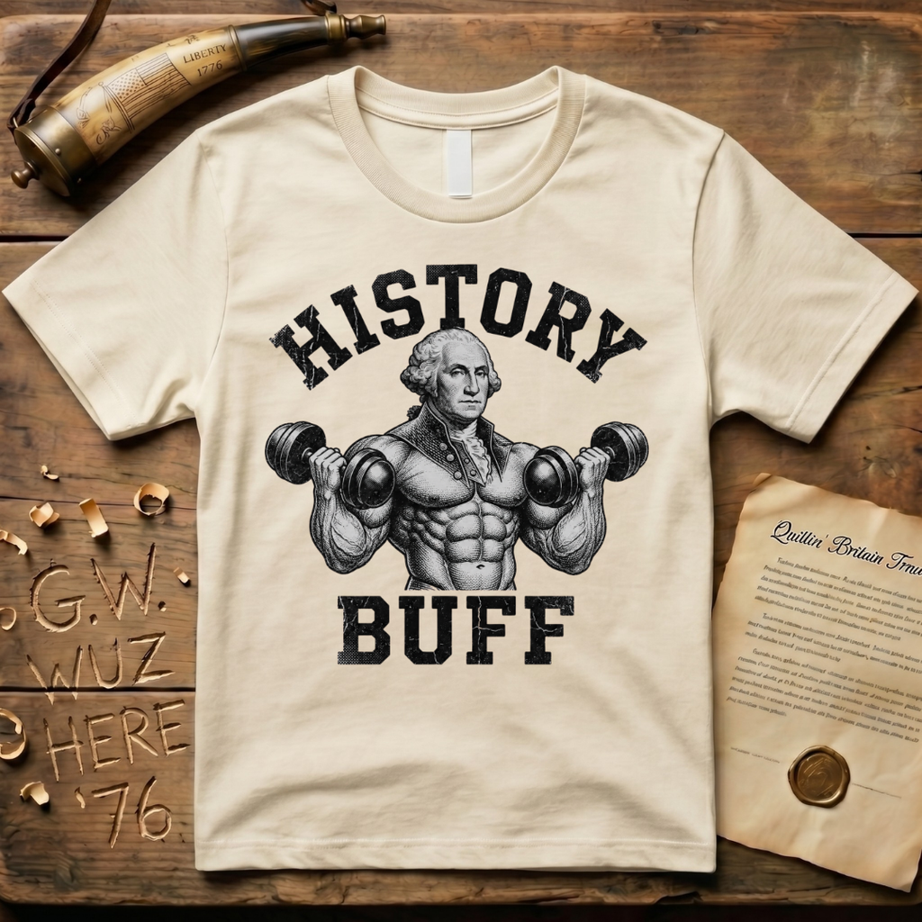 History Buff George Washington Huge Light Design T-Shirt