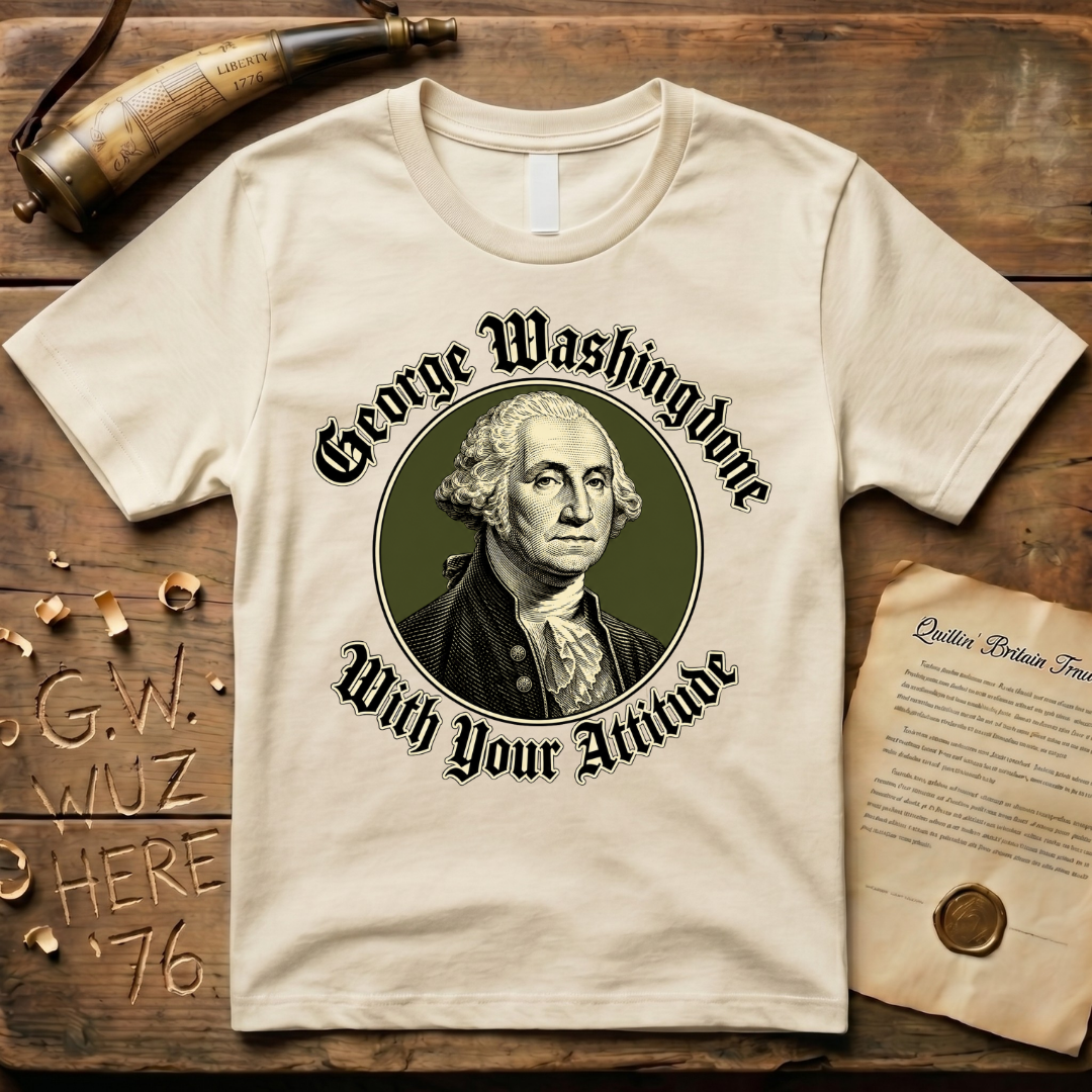 George Washingdone with Your Attitude Badge Design T-Shirt