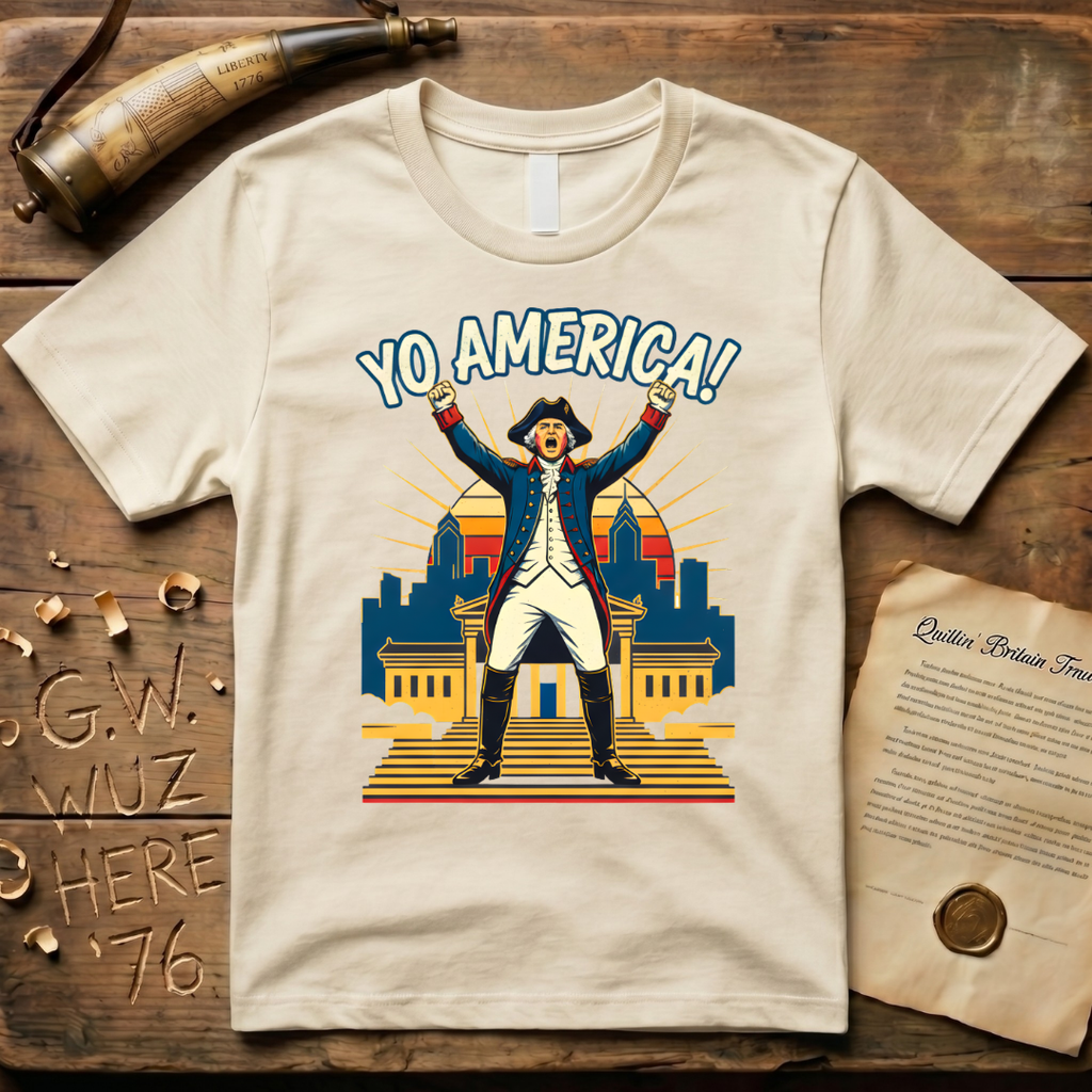 George Washington Yo America! Philadelphia Art Museum Steps T-Shirt