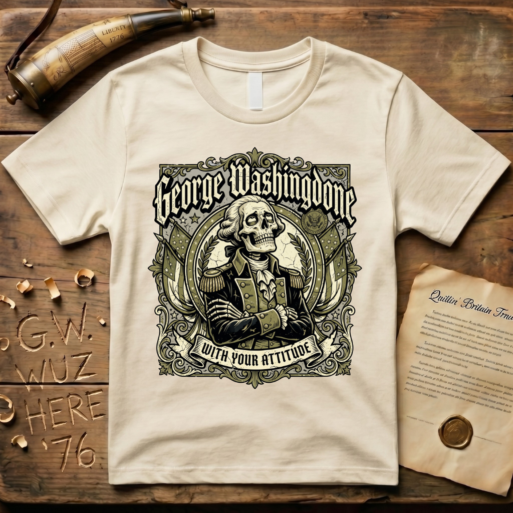 George Washingdone with Your Attitude Skeleton Design T-Shirt