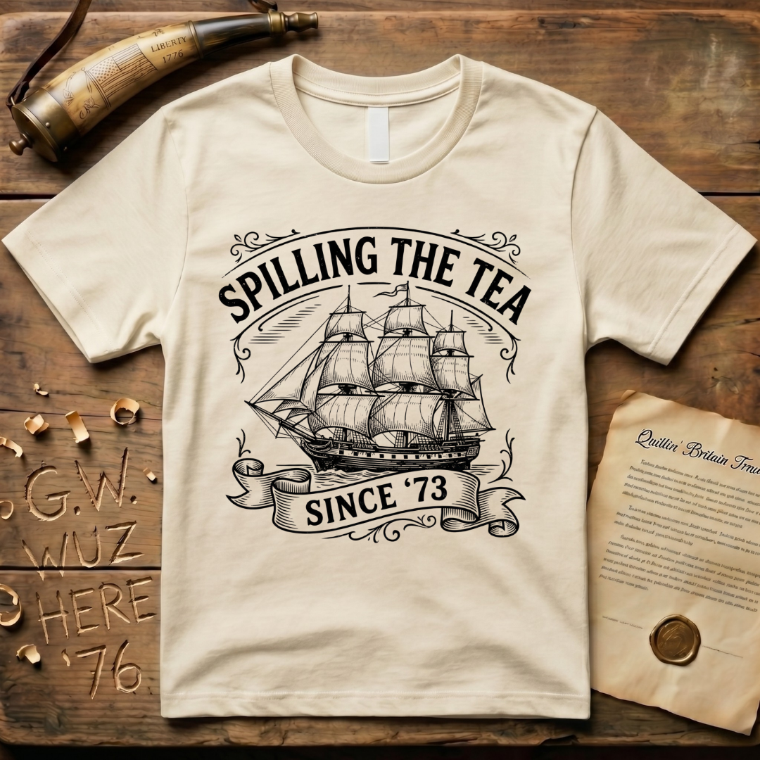 Spilling The Tea Since '73 Classic Black Cargo Ship T-Shirt