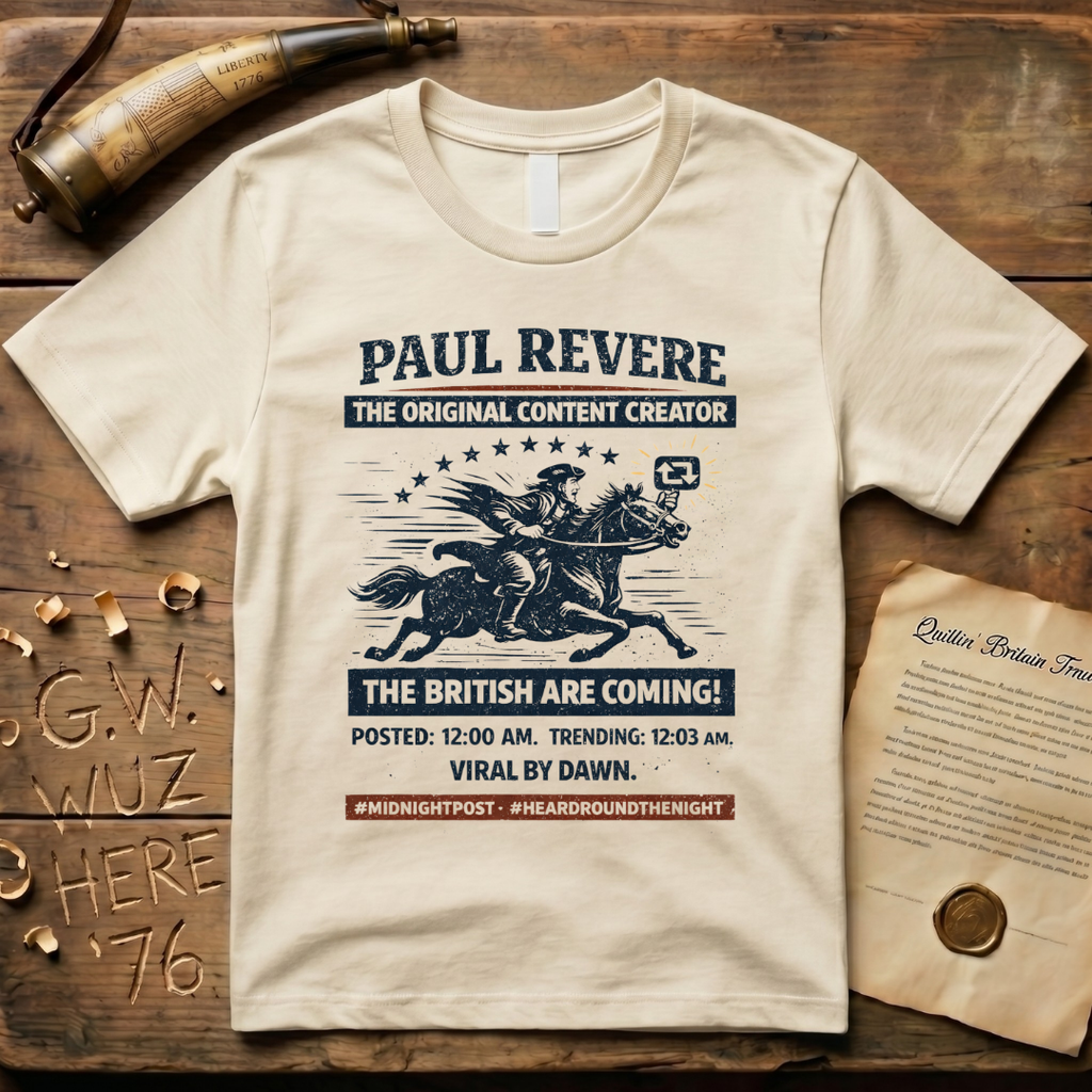 Paul Revere the Original Content Creator, The British Are Coming! T-Shirt
