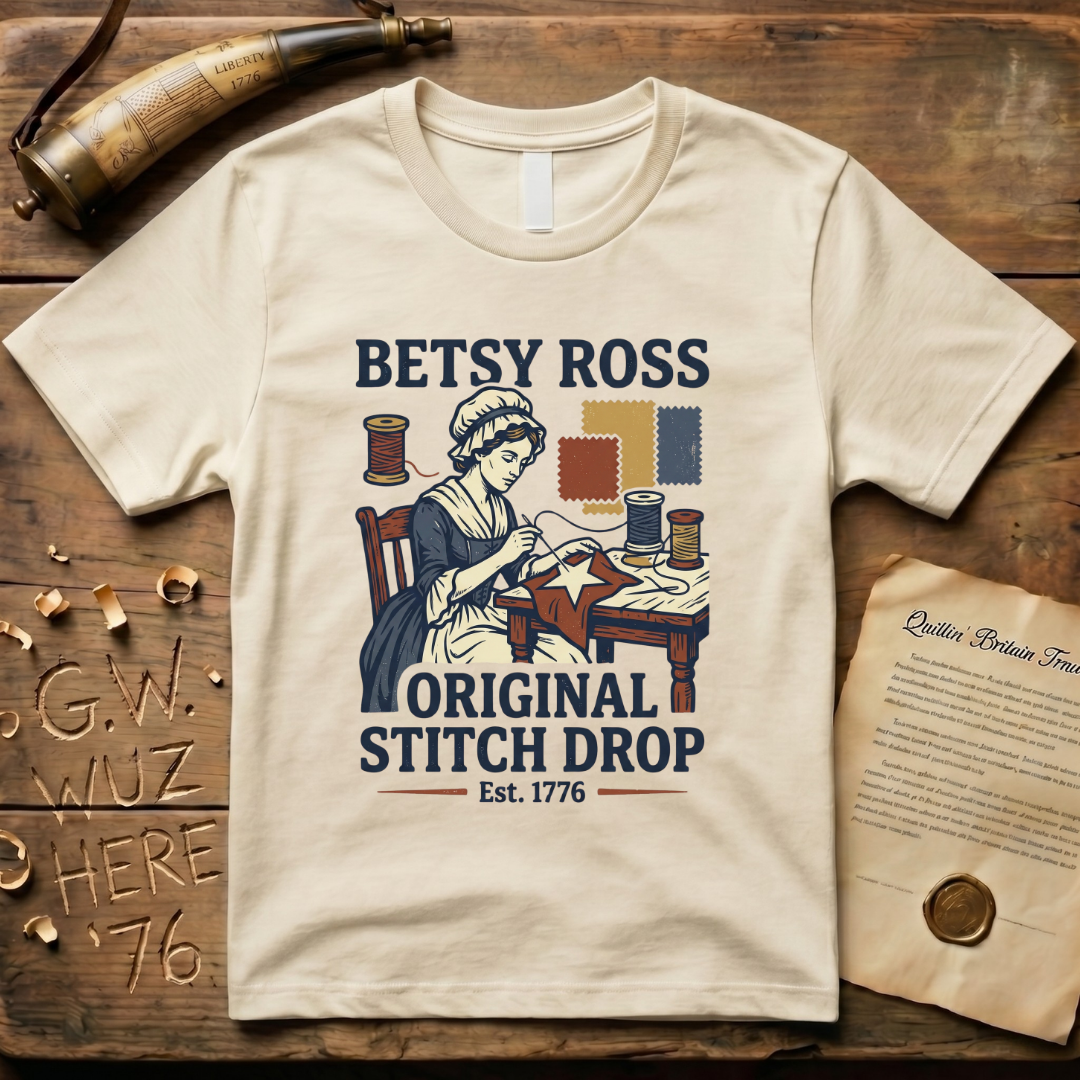 Betsy Ross The Original Stitch Drop American Flag 1776 T-Shirt