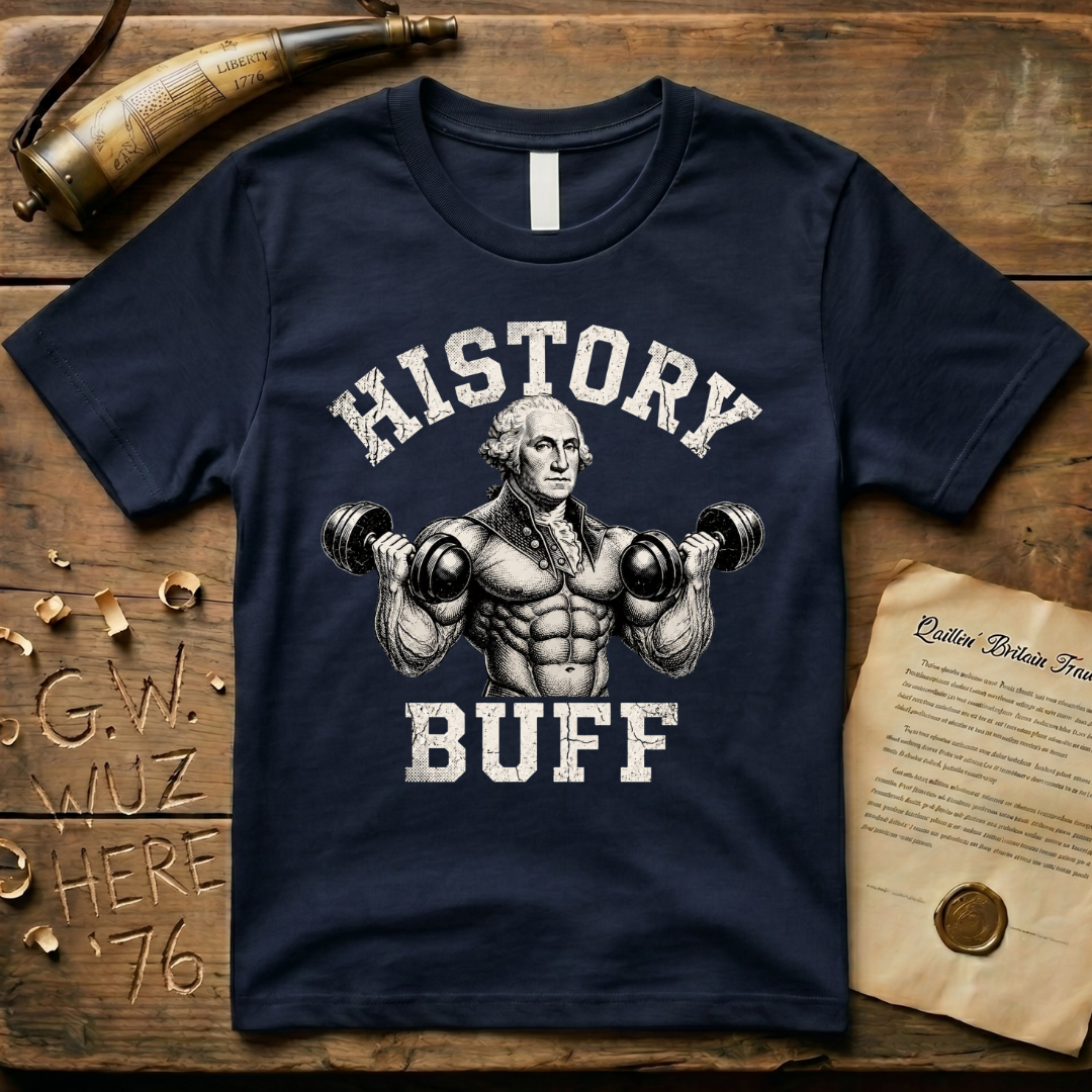 History Buff George Washington Huge Dark Design T-Shirt