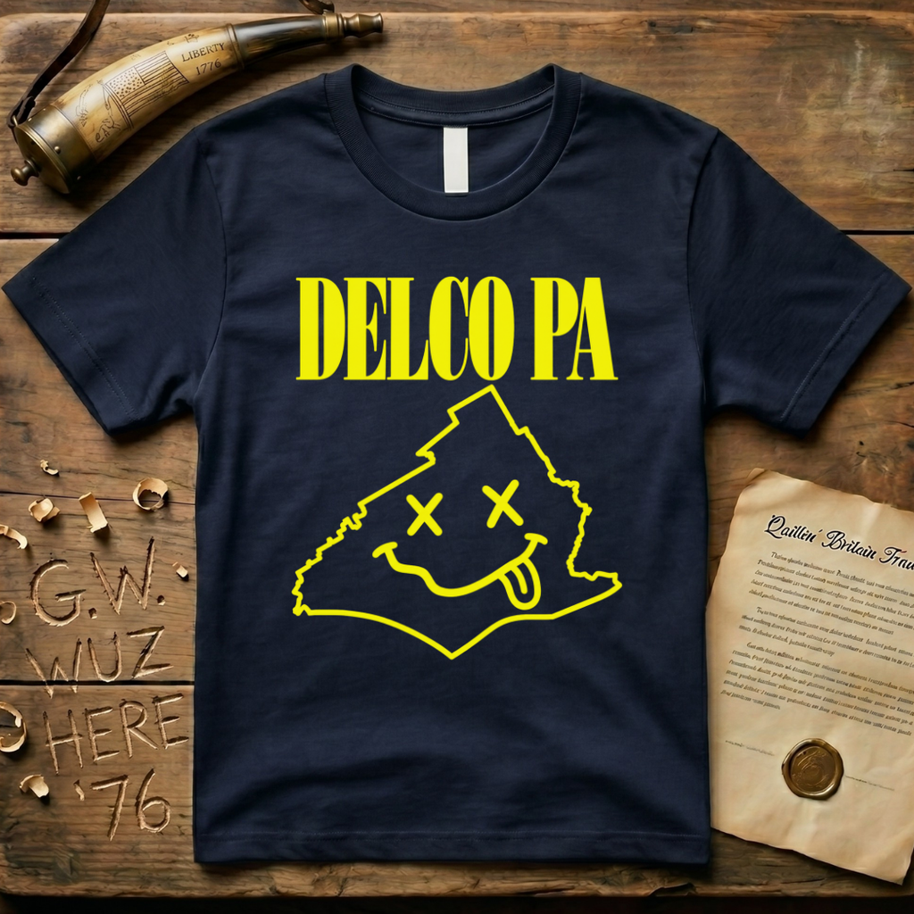 Delco PA Grunge Liberty Bell 90's Design Dark T-Shirt