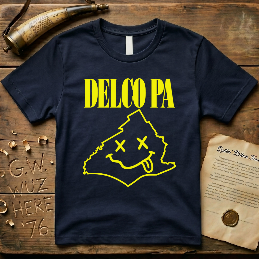 Delco PA Grunge Liberty Bell 90's Design Dark T-Shirt