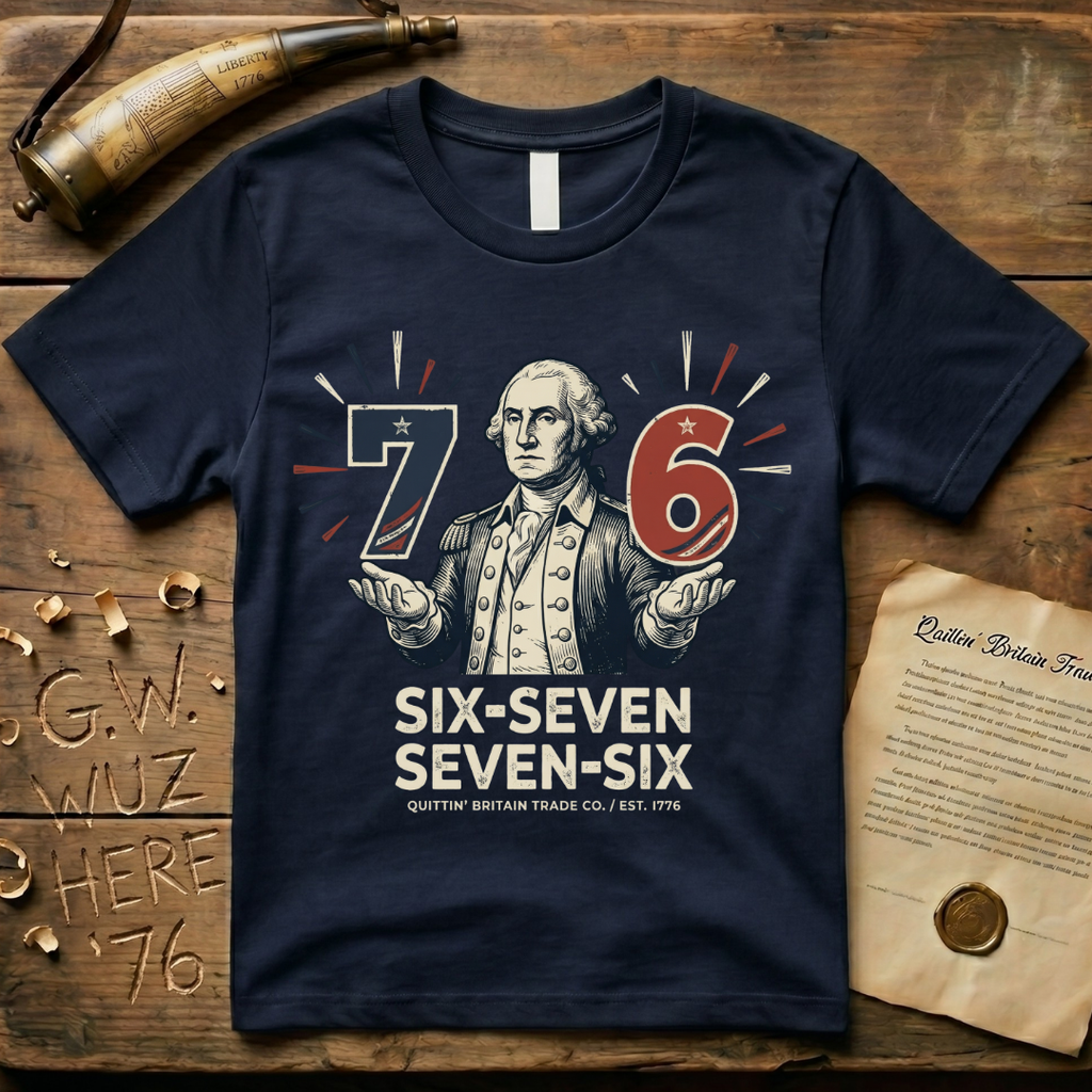 George Washington Woodcut 1776 6-7 7-6 T-Shirt