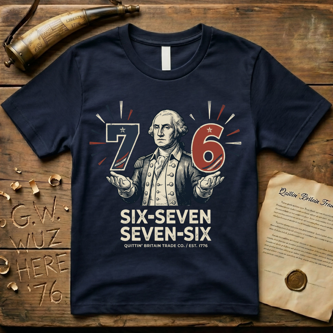 George Washington Woodcut 1776 6-7 7-6 T-Shirt