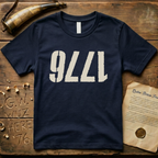 Upside Down 1776 Grunge-Style Dark T-Shirt