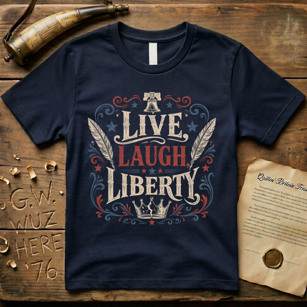 Live, Laugh, Liberty, Dark T-Shirt