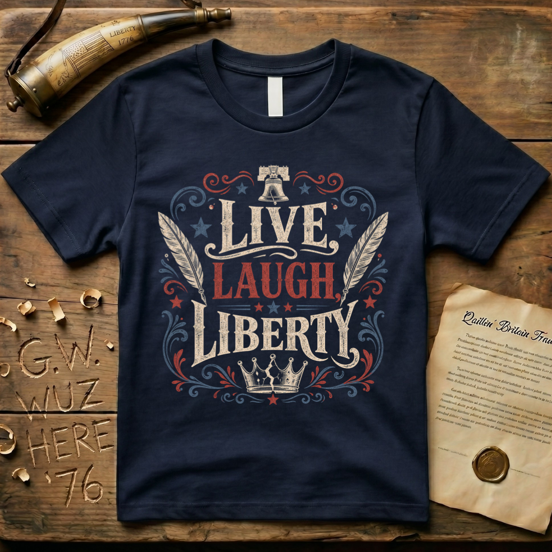 Live, Laugh, Liberty, Dark T-Shirt