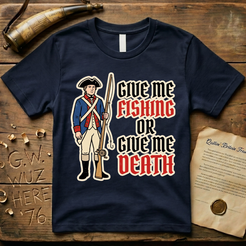 Give Me Fishing or Give Me Death Dark Soldier T-Shirt
