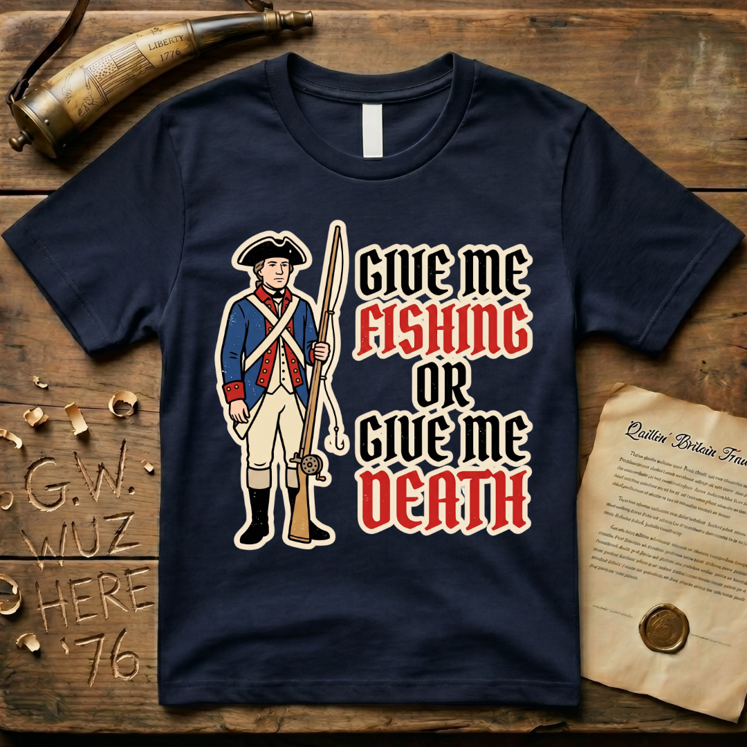 Give Me Fishing or Give Me Death Dark Soldier T-Shirt