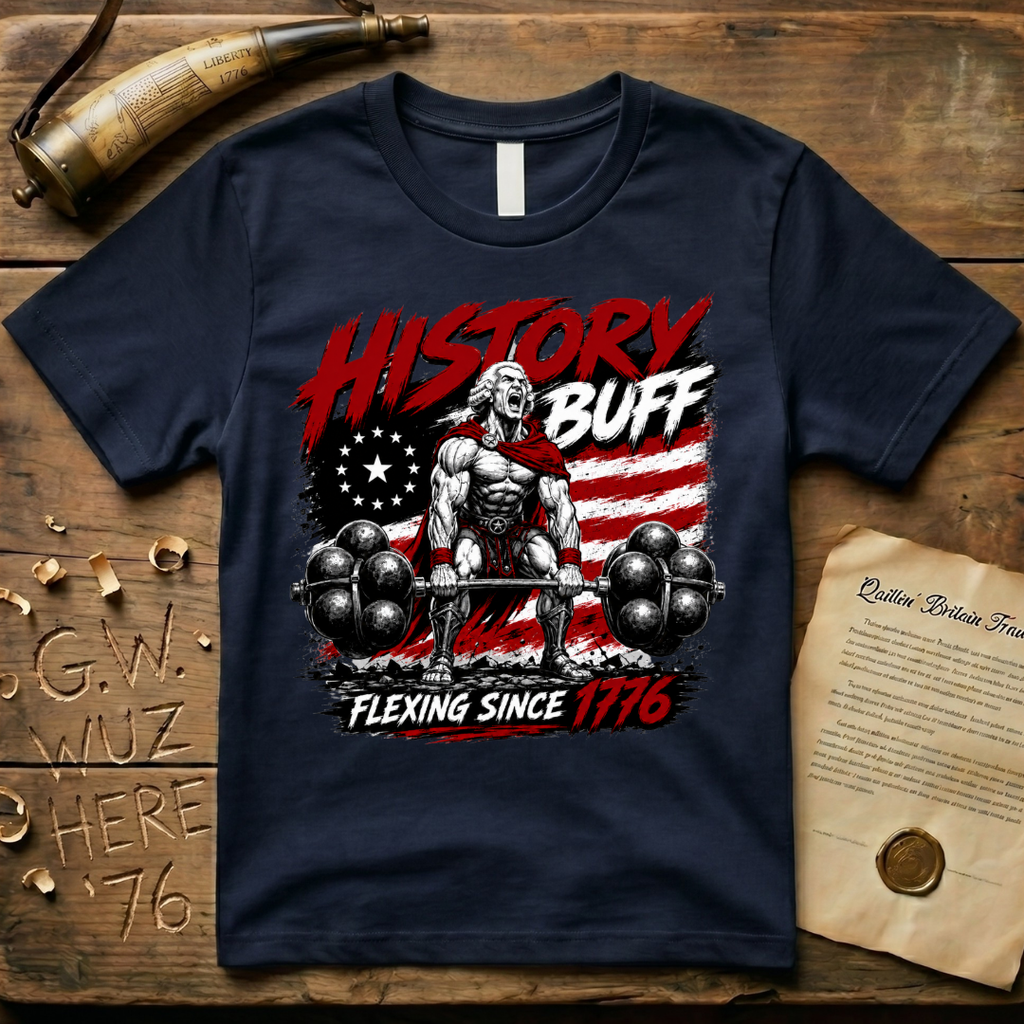 History Buff Flexing Since 1776 Spartan Lifting T-Shirt