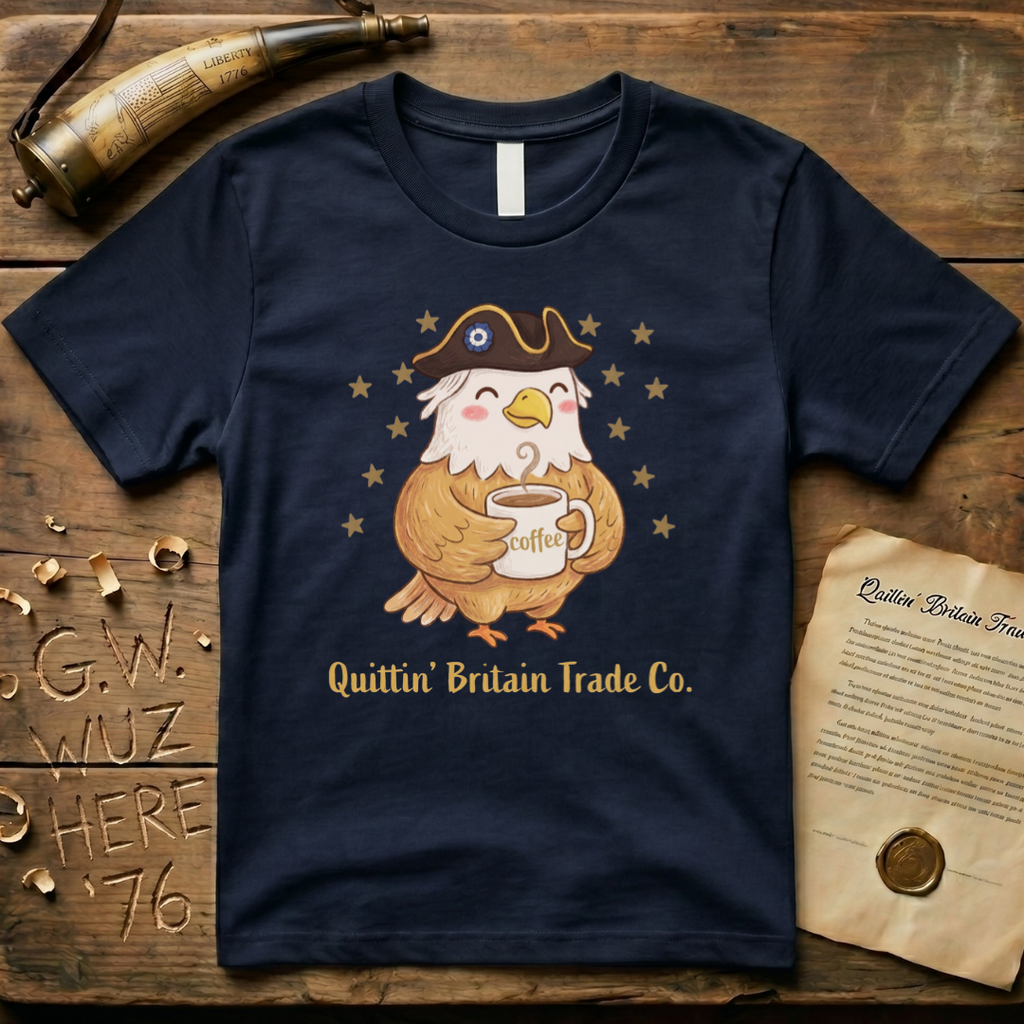 Cute American Eagle Patriot Drinking Coffee Not Tea T-Shirt