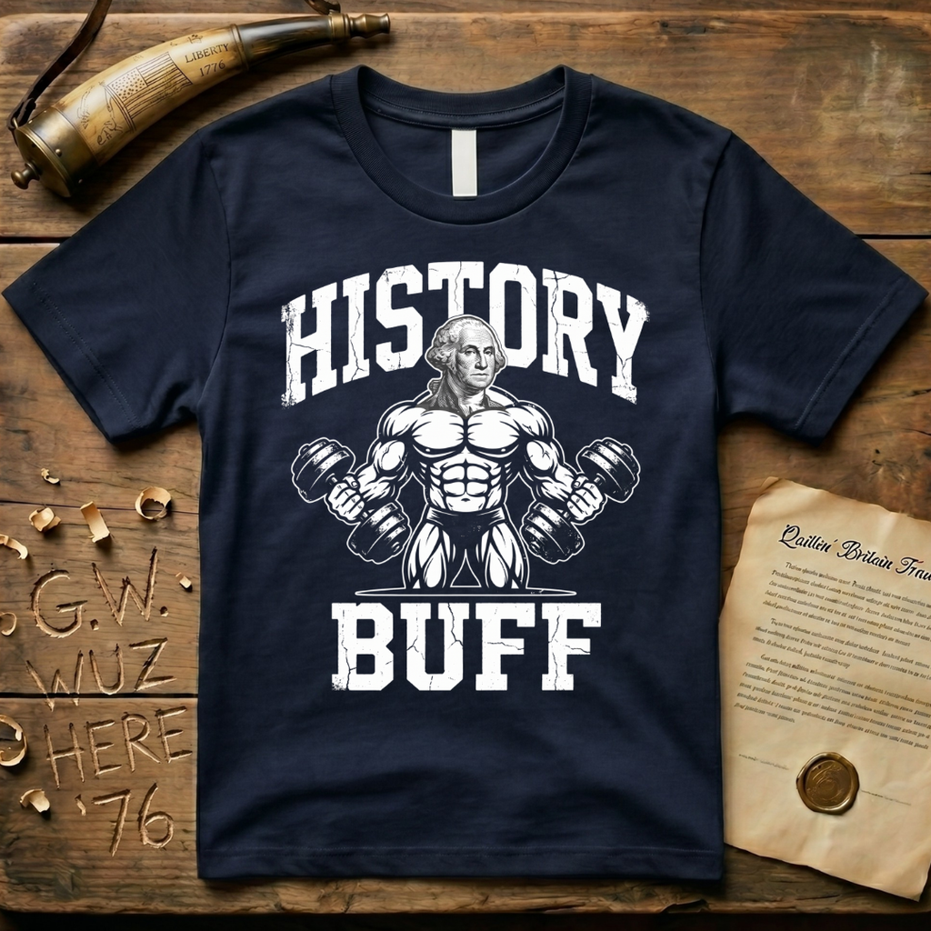 History Buff George Washington Gym Dark Design T-Shirt