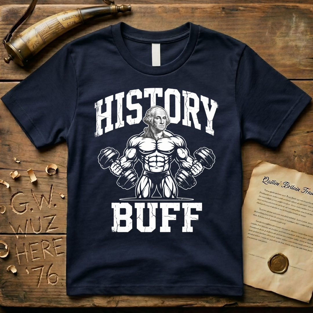History Buff George Washington Gym Dark Design T-Shirt