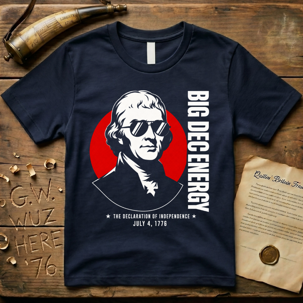 Thomas Jefferson Big DEC Energy 1776 Declaration of Independence Dark T-Shirt