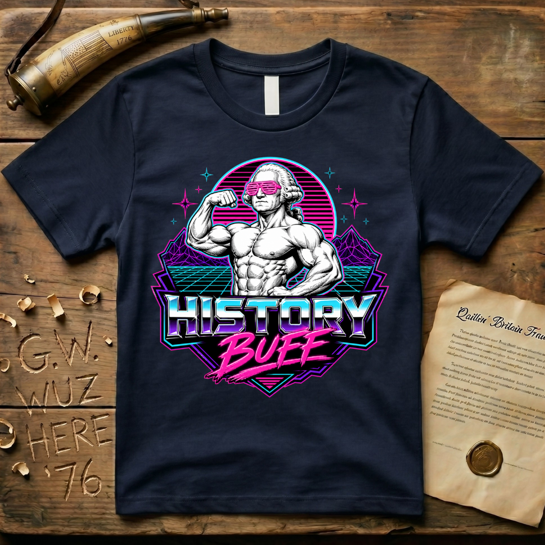 History Buff 1980's George Washington Flexing T-Shirt