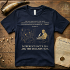 Different Isn't Less - Ask the Declaration - Celebrating Neurodivergence T-Shirt