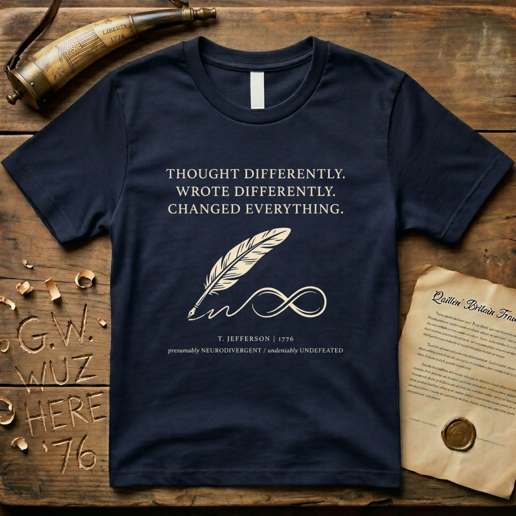 Thomas Jefferson - Changed Everything - Gold Autism Infinity Symbol T-Shirt
