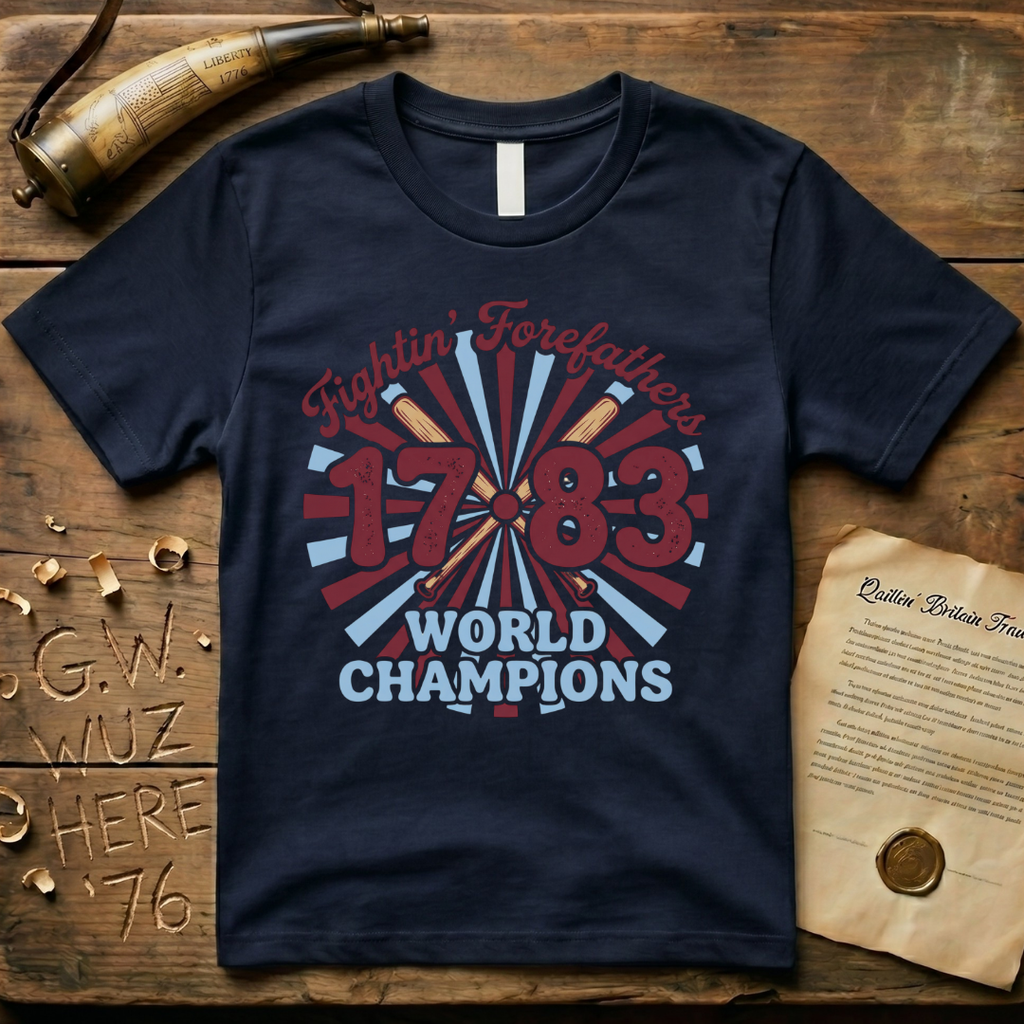 Fightin' Forefathers 1783 World Champions Retro Baseball T-Shirt