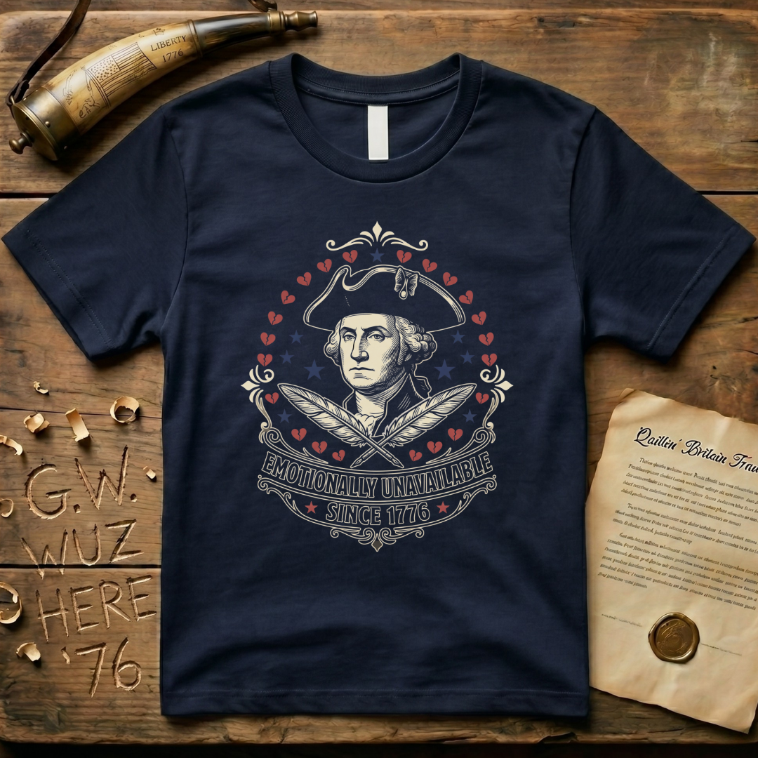 George Washington Emotionally Unavailable Since 1776 Dark T-Shirt