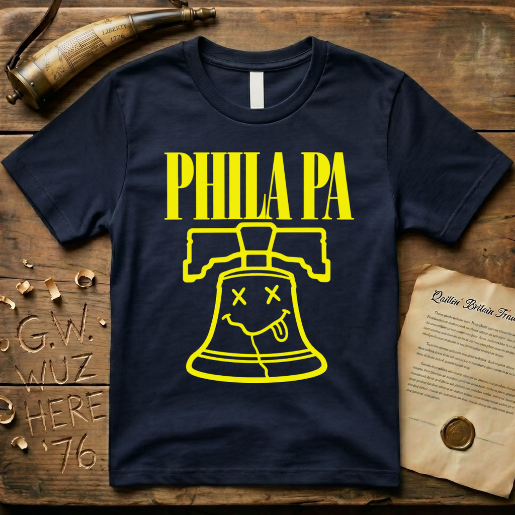Phila PA Grunge Liberty Bell 90's Design Dark T-Shirt