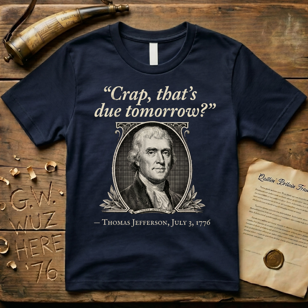 "Crap That's Due Tomorrow?" Thomas Jefferson Dark-Style T-Shirt