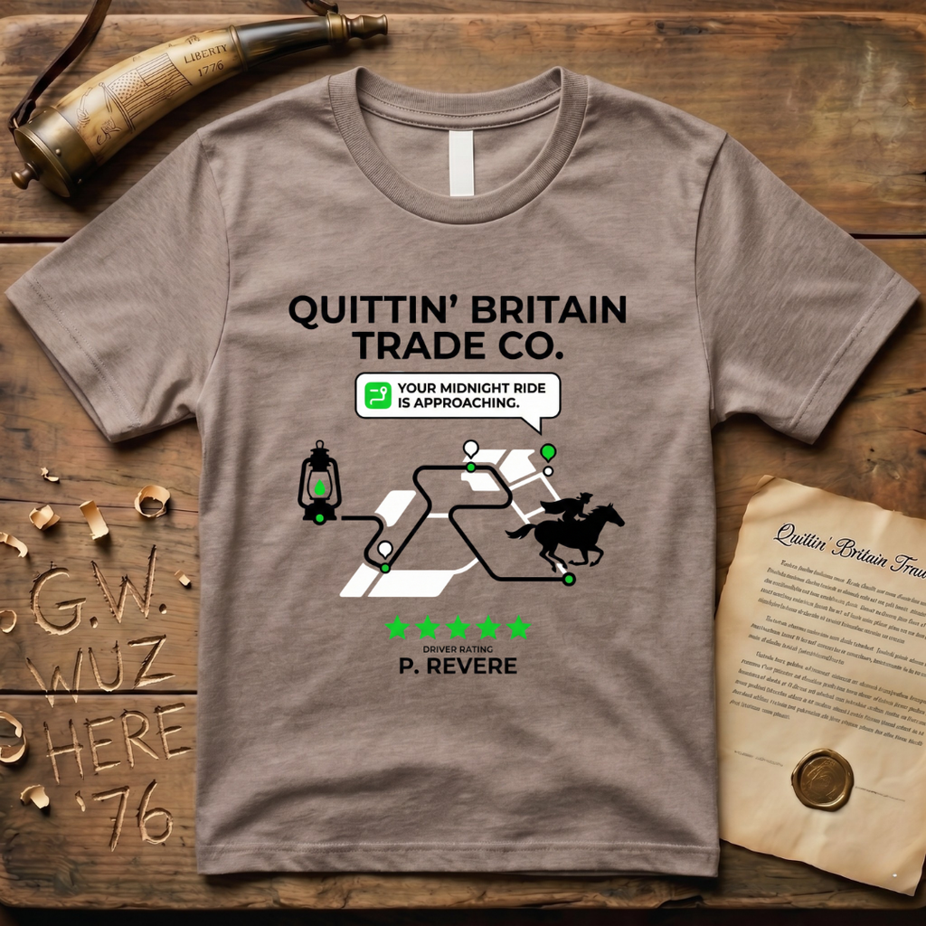 Your Midnight Ride Share is Approaching Driver Rating Paul Revere T-Shirt